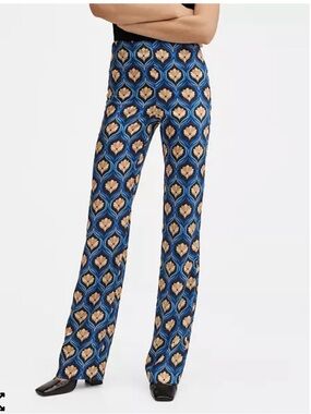 Mango Women's Retro Print Trousers NWT Size XS